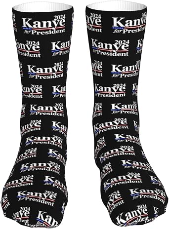 Kan-ye for President 2024 Casual Calf Socks for Mens and Womens Winter Warm