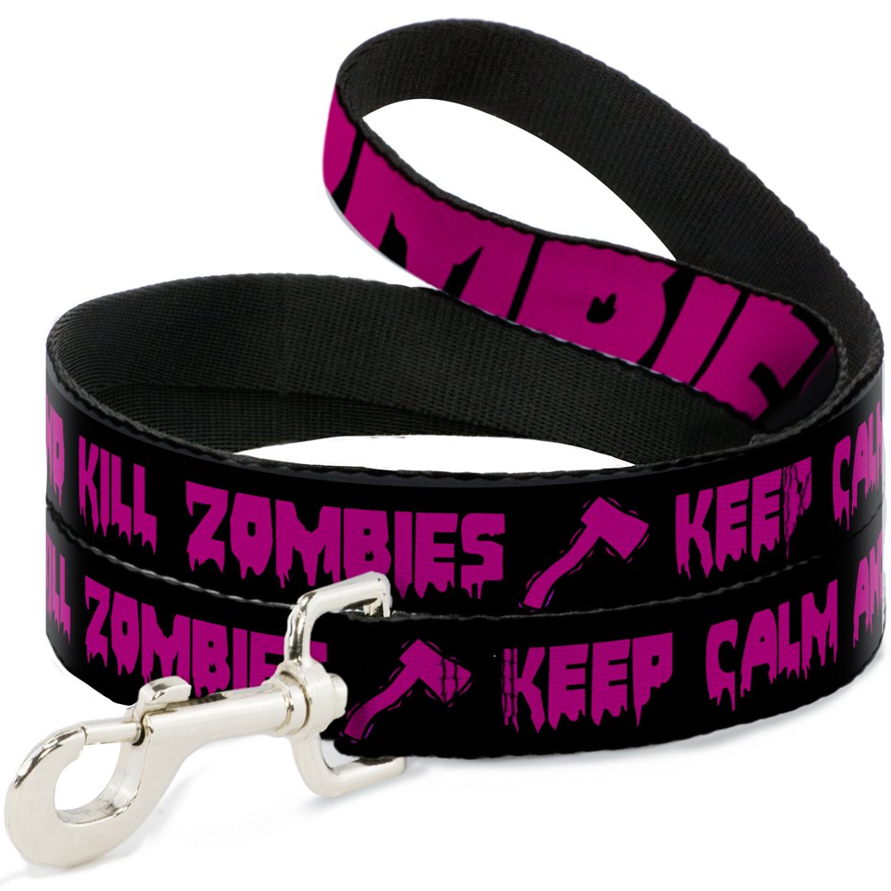 Laisse pour chien Keep Calm and Kill Zombies Noir Rose 1m20 Buckle Down