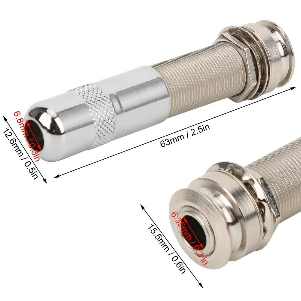 Końcówka wtykowa Jack Socket Plug Akustyczna gitara elektryczna wyjście 1/4 cala z tylną pokrywą z materiału miedzianego, akcesoria do instrumentów muzycznych