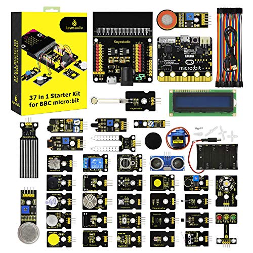 KEYESTUDIO BBC Micro:bit Kit de capteur 37 en 1 pour débutant Microbit avec carte de contrôle, tutoriel pour débutants et enfants pour apprendre l'électronique