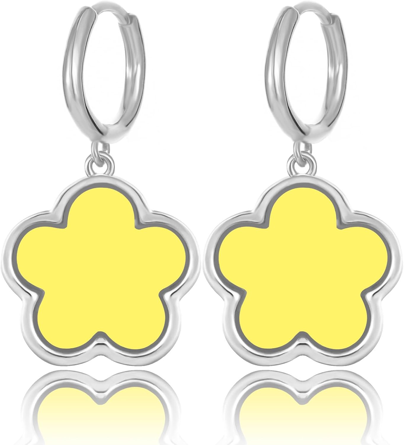 Gold Plated Five Leaf Clover Dangle Earrings for Women Lucky Flower Jewelry