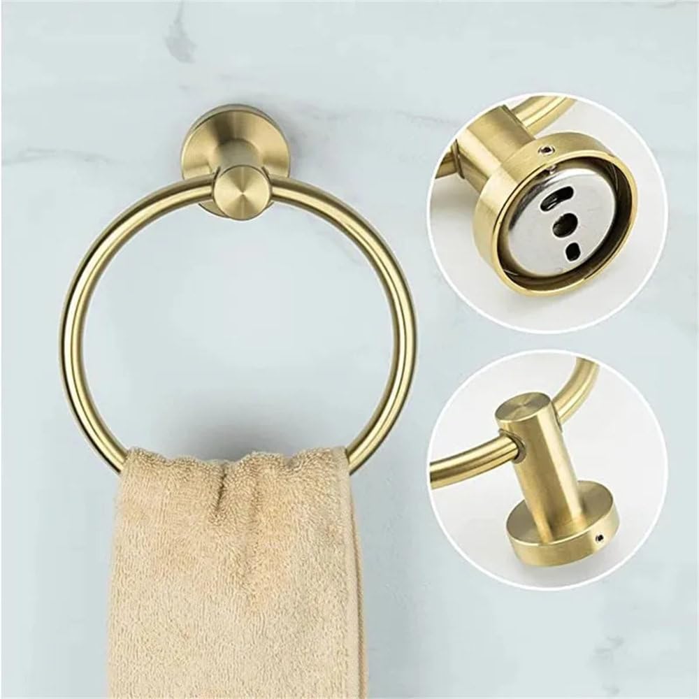 Juego de Accesorios de baño, Estante Dorado, Gancho para Bata, toallero, Barra, Soporte para Papel de Seda, Acero Inoxidable, Dorado, Juego de 5 Piezas