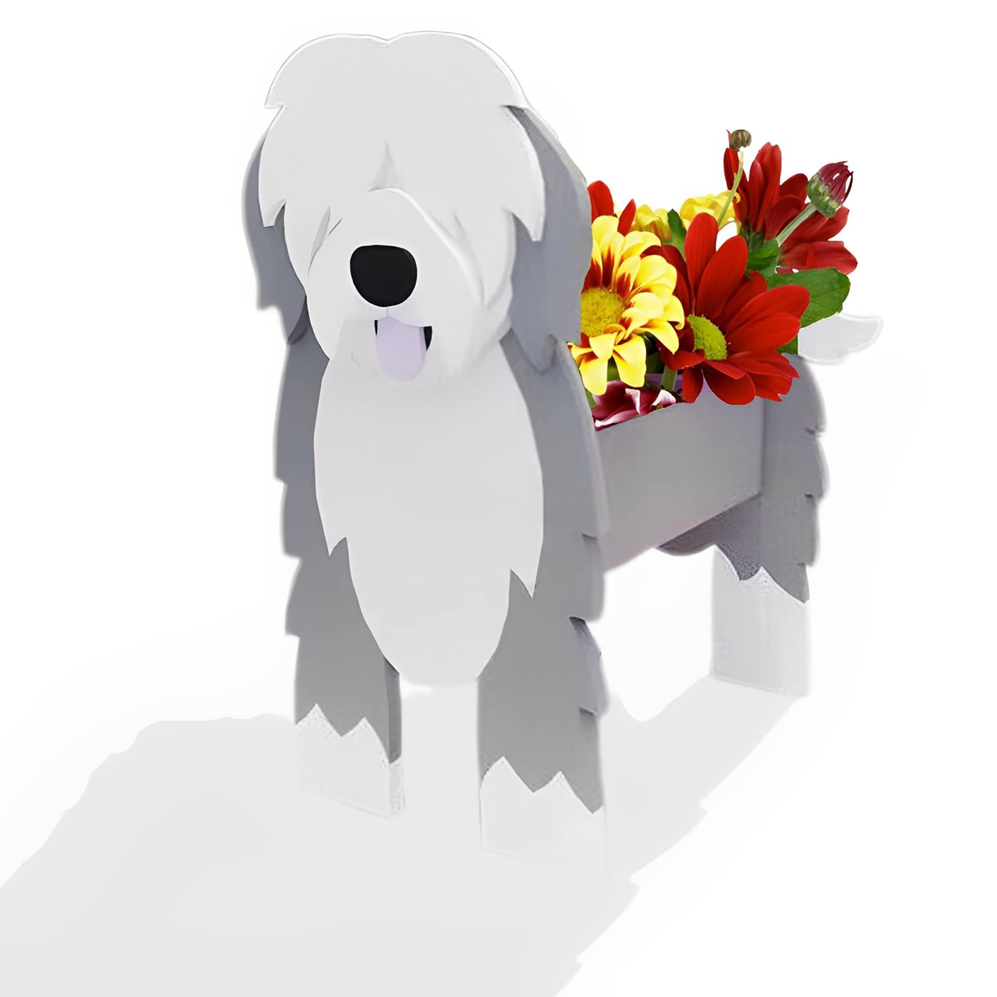 Xinoiiatir Dog Planter Plant Pots, Cute Dog Flower Planter, Indoor/Outdoor Dog Flower Pots, Rectangular Plant Flower Pots Decor Indoor Outdoor Garden Plants DIY Decoration Gift,English Shepherd-34cm