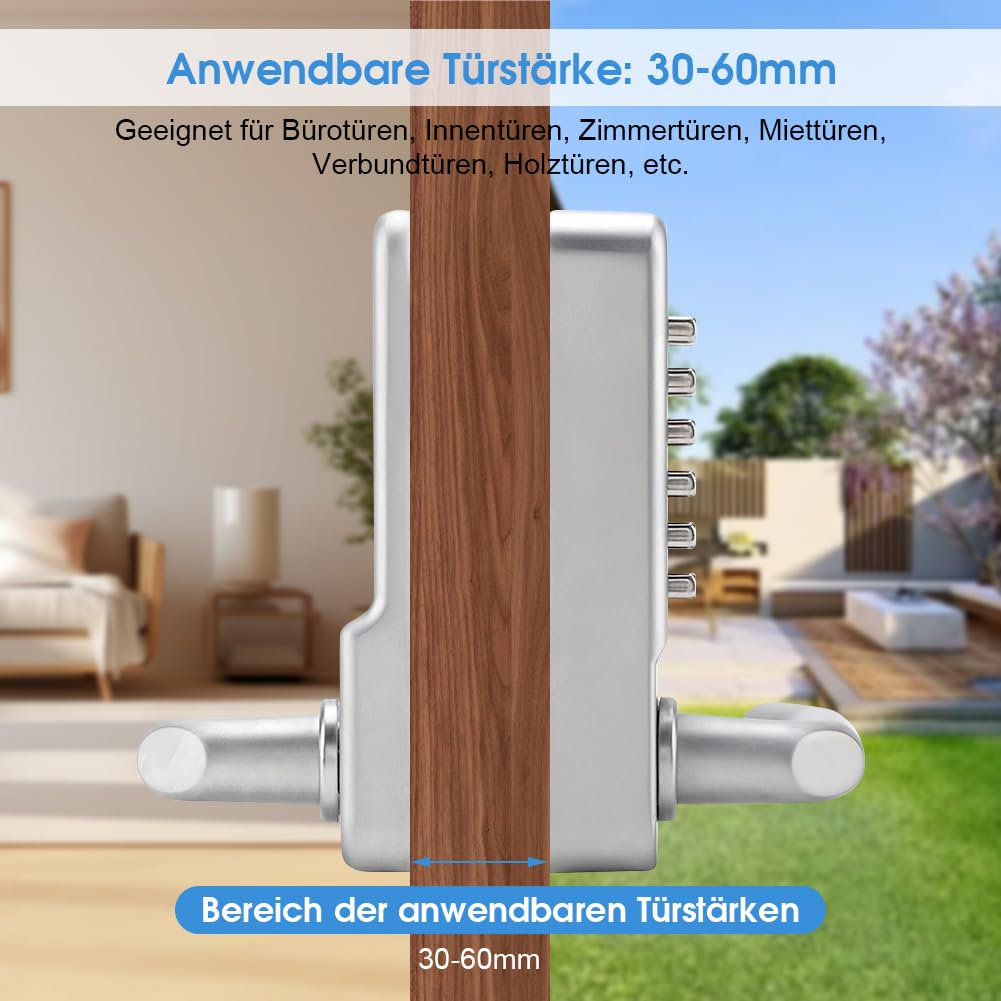 Zahlencode Türschloss, Mechanisches Code Schloss mit mechanischen Tasten Digitales Schlüsselloses Codeschloss, für Garage Hotel Büro Studio Lagerhallen