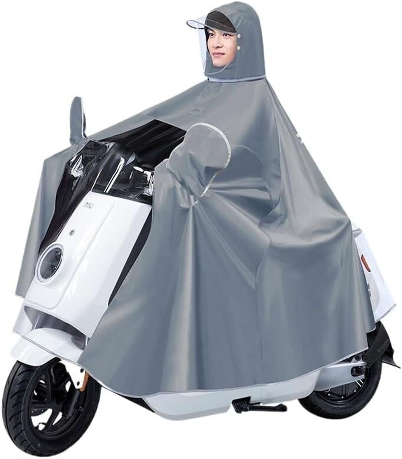 Peleryna przeciwdeszczowa na skuter mobilny Uniwersalne ponczo przeciwdeszczowe do rowerów elektrycznych, motocykli, wielokolorowe 4XL-5XL(Grijs,4XL)