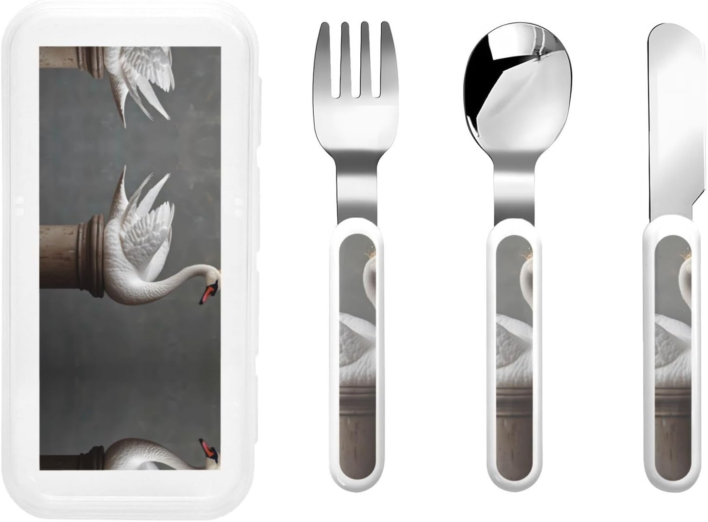 Crown Swan 3-Piece Stainless Steel Children's Cutlery Set Perfect for Parties picnics and Dinners
