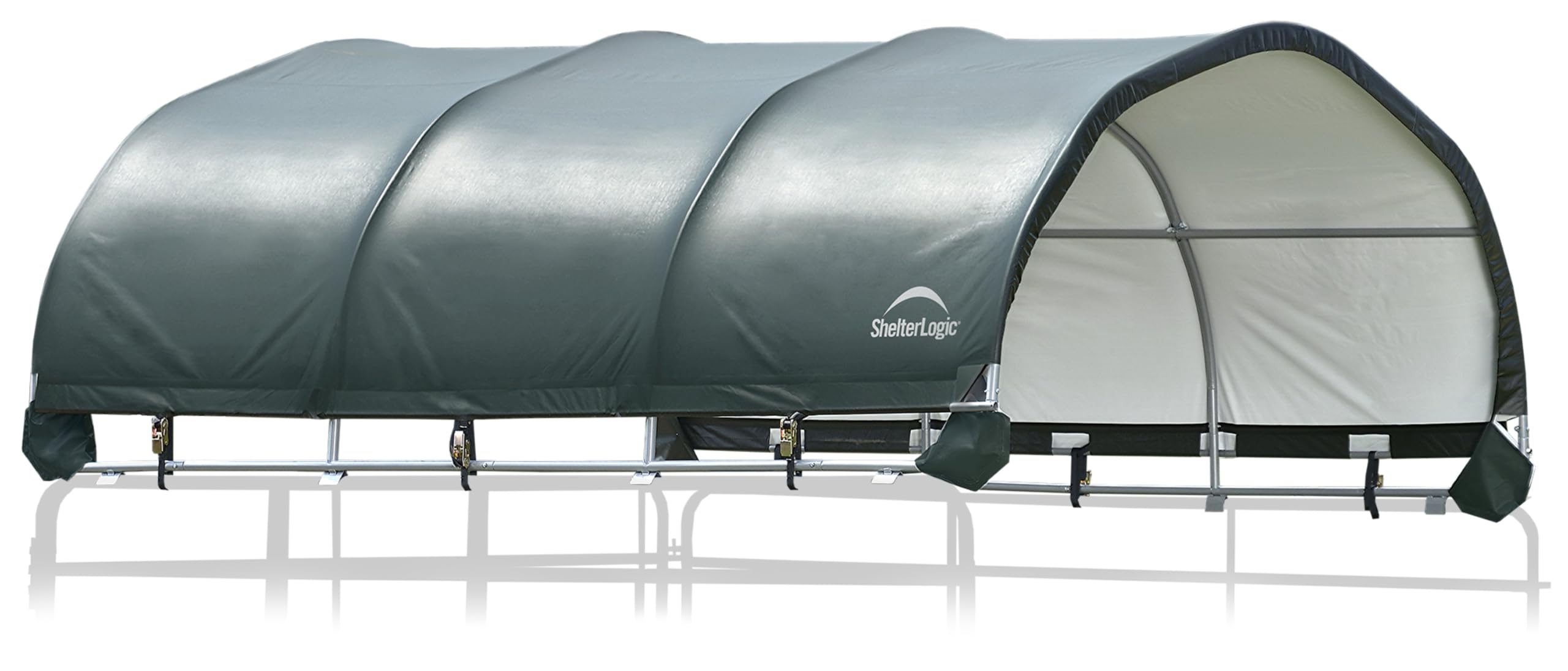 Photo 1 of ShelterLogic Corral Shelter and Livestock Shade Waterproof and UV Treated Universal Cover for Horses, Goats, and Other Livestock (Corral Panels Not Included)