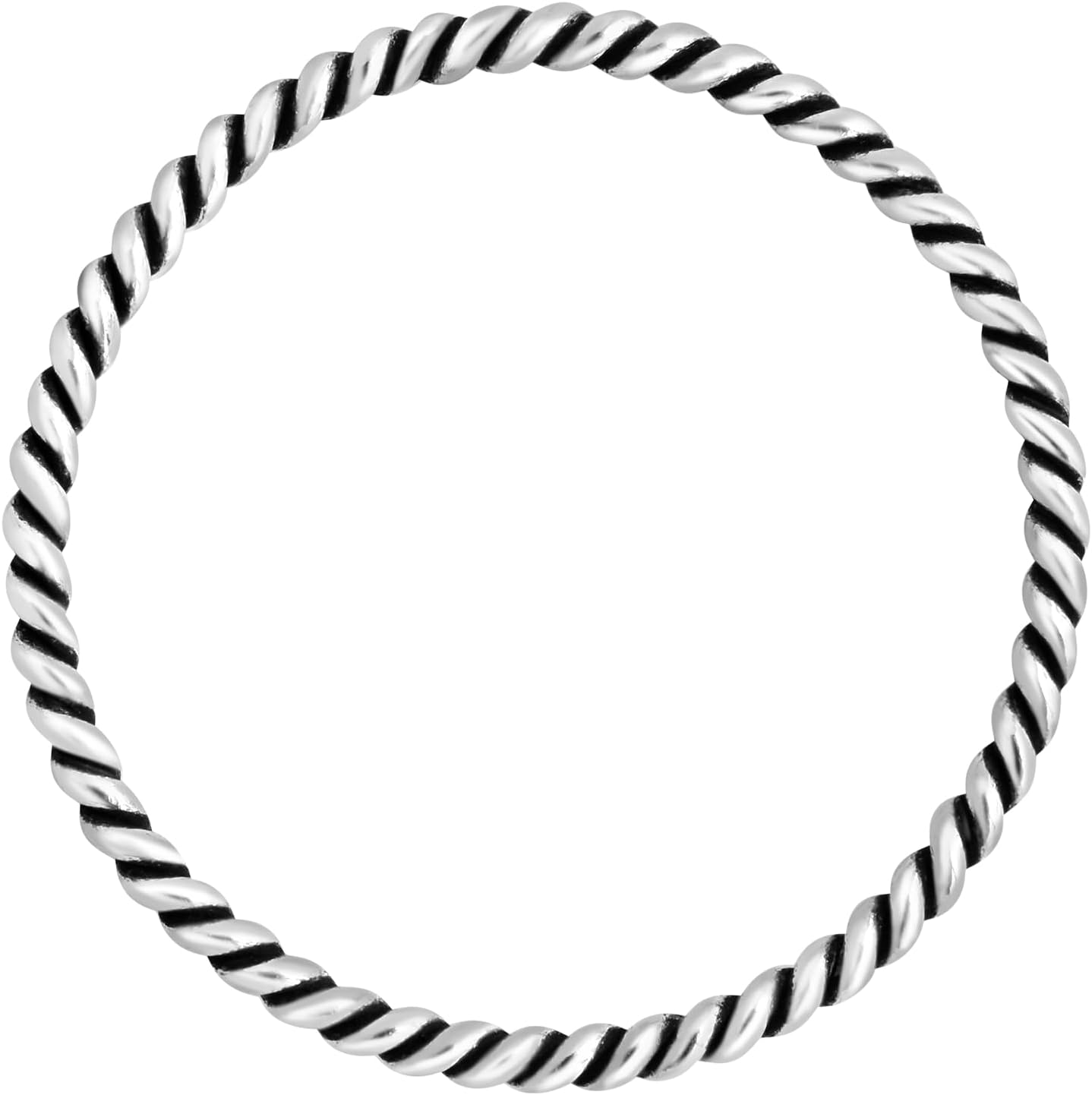 AeraVida Stylish Twist Oxidized and Polished Sterling Silver Band Ring | Ring for Women | Adorable Gift for Daughter | Anniversary Jewelry Gift Ring Size 7-9 - Image 2