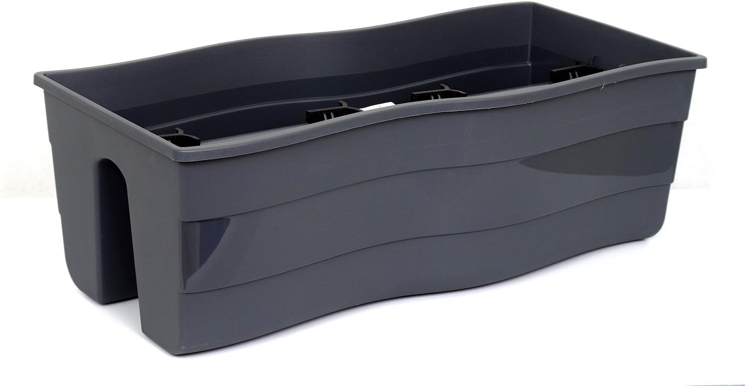 POKM Toolsmarket GmbH Wave Balcony Box Flower Box Railing Box Balcony Box 60 x Height 20 cm Anthracite