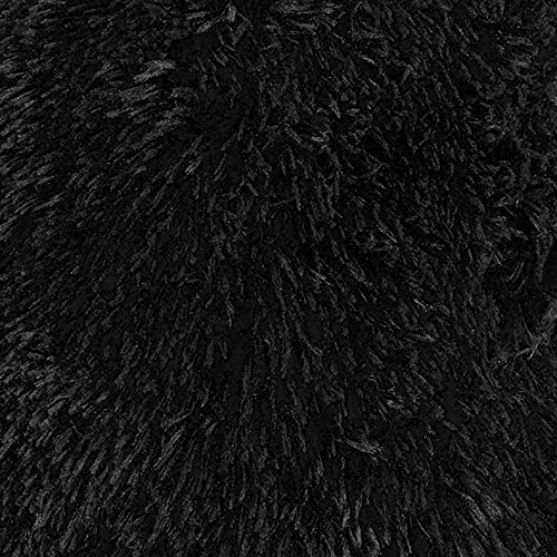 Sweet Home Collection Plush Pillow Faux Fur Soft And Comfy Throw Pillow (2 Pack), Black #TOP5