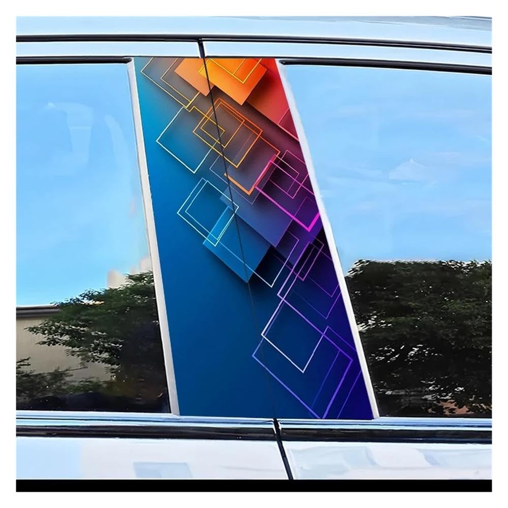 Dabhuoc One Color Car Parts 2Pcs Car Window Pillar Stickers Squares Scratch Protection