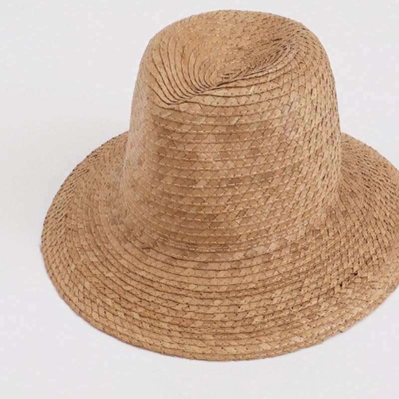 Kui Leaf Grass Woven Panama Hat for Men Women Retro Sun Protection Jazz
