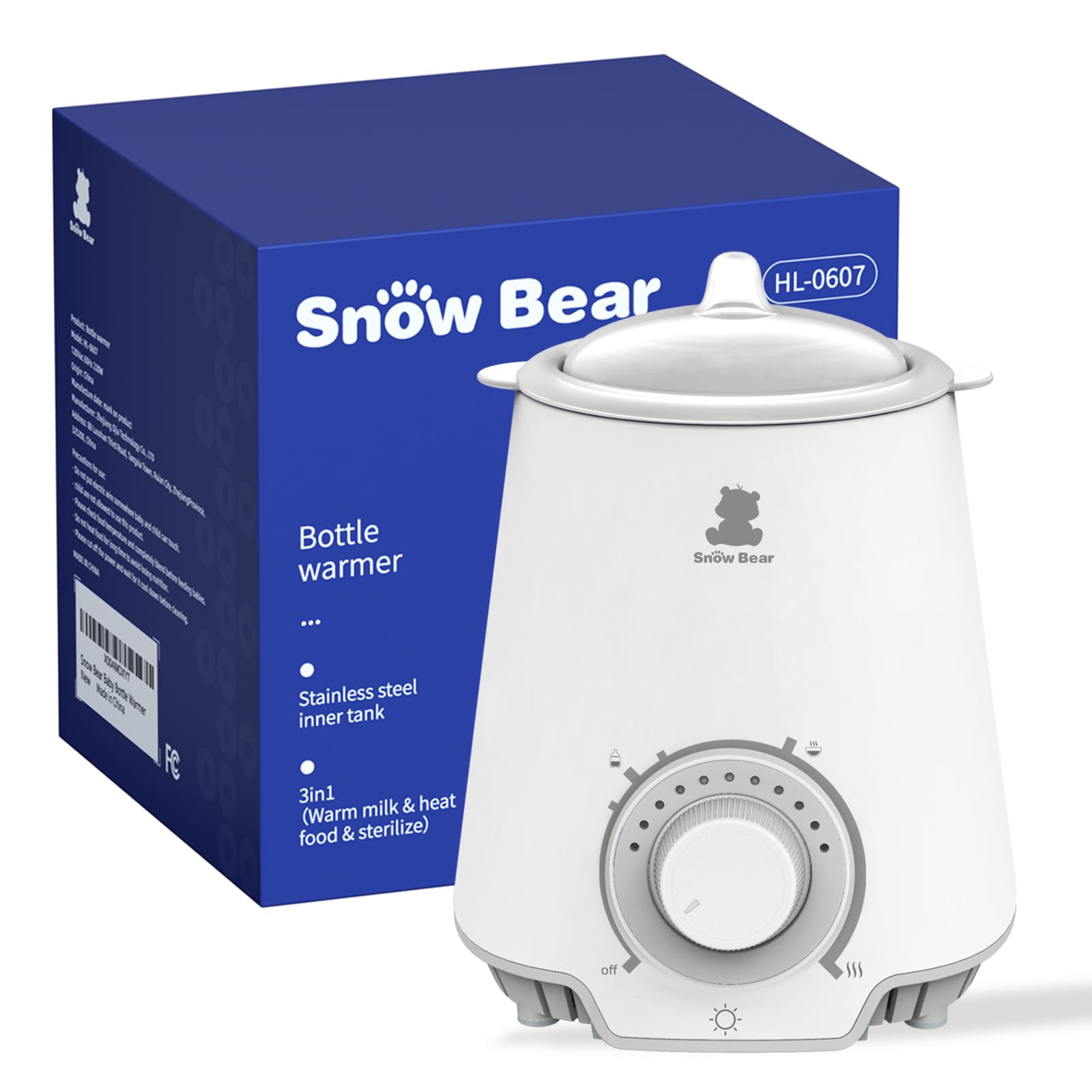 Snow Bear Baby Bottle Warmer & Breastmilk Heater - Fast & Even Warming for Breast Milk, Formula, and Baby Food - Safe, Efficient, Portable &