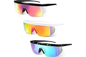3 Pair Summer Sports Sunglasses UV Protection Polarized Riding Sunglasses Windproof Baseball...