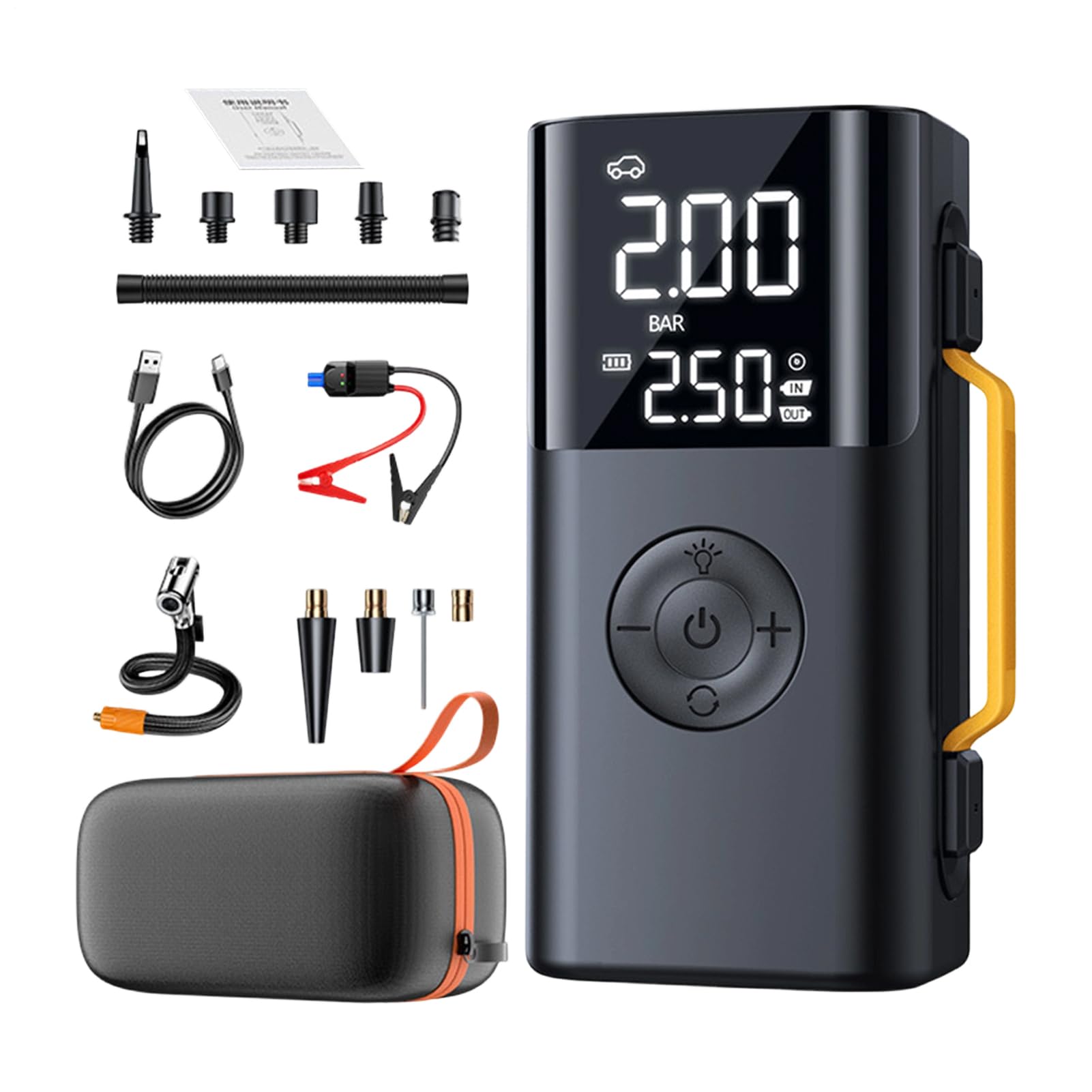 Avviatore per Auto con Compressore d'Aria 10000mAh Avviatore Portatile A | Display Digitale del Compressore Per Viaggi Campeggio e Garage