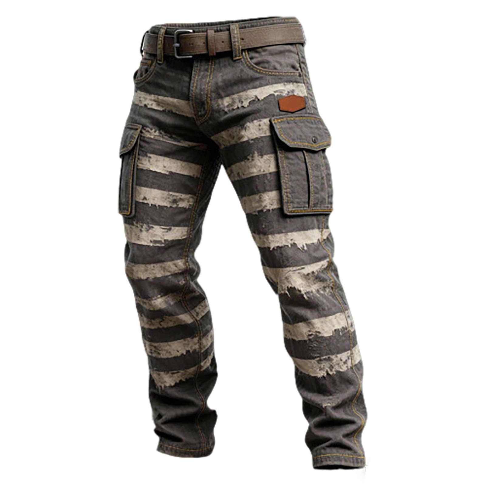 Pantalon cargo homme coupe ample décontracté en toile légère d'été style rétro - 4
