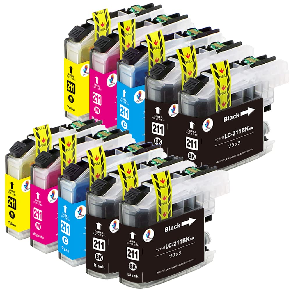 Amazon.co.jp: Brother ブラザー用 LC211-4PK 互換インク【BK/C/M/Y 4