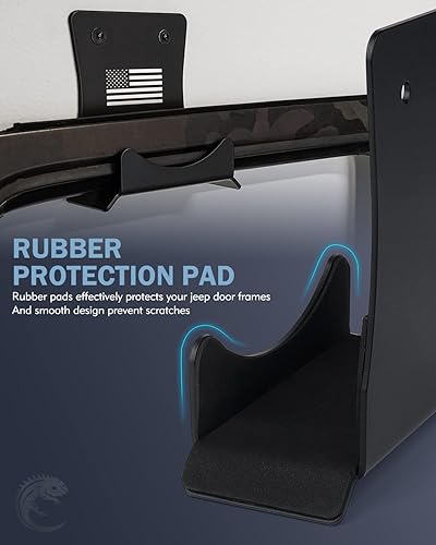 Miniatura 4 de Perchas de almacenamiento para puertas compatibles con Jeep Wrangler 1956-2024, soporte de almacenamiento de puerta extraíble montado en la pared