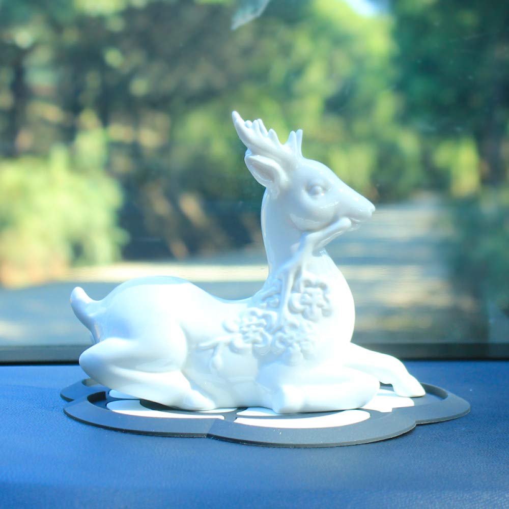 Statue cerf céramique haut de gamme, objet d'artisanat d'art blanc épuré