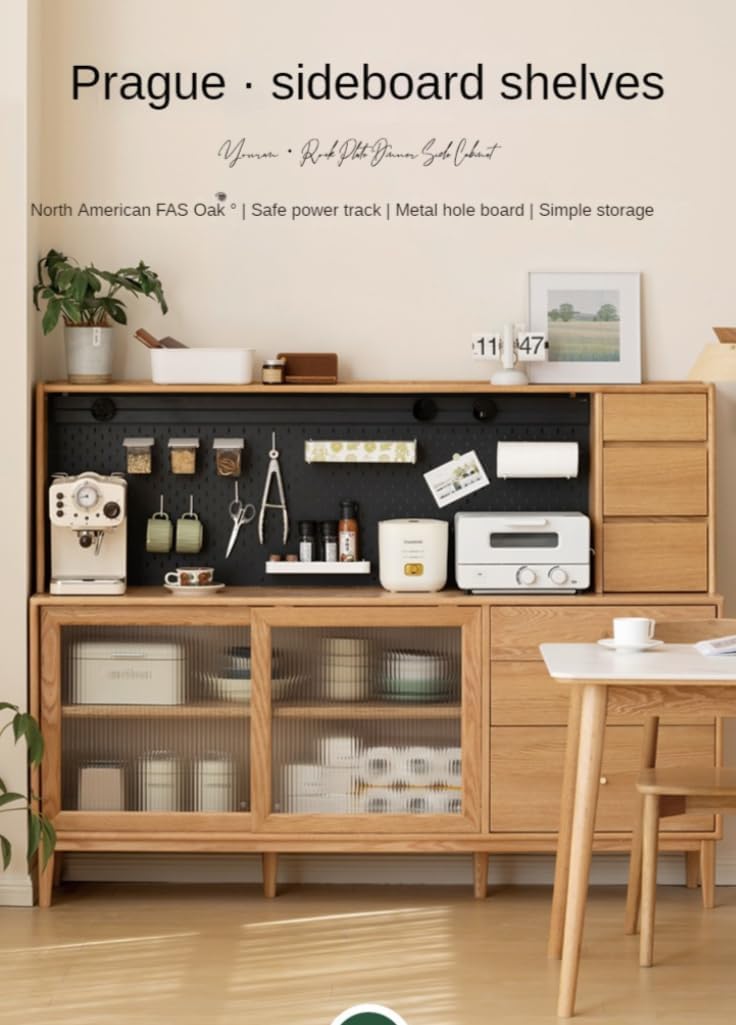 GVAwood Oak Solid Wood, Solid Rubberwood Sideboard Shelf, Kitchen Shelf 47.6x10.2x15.7 inch / 121x26x40сm / Walnut Color/Solid RubberWood 1.21m Sideboard Small Seat