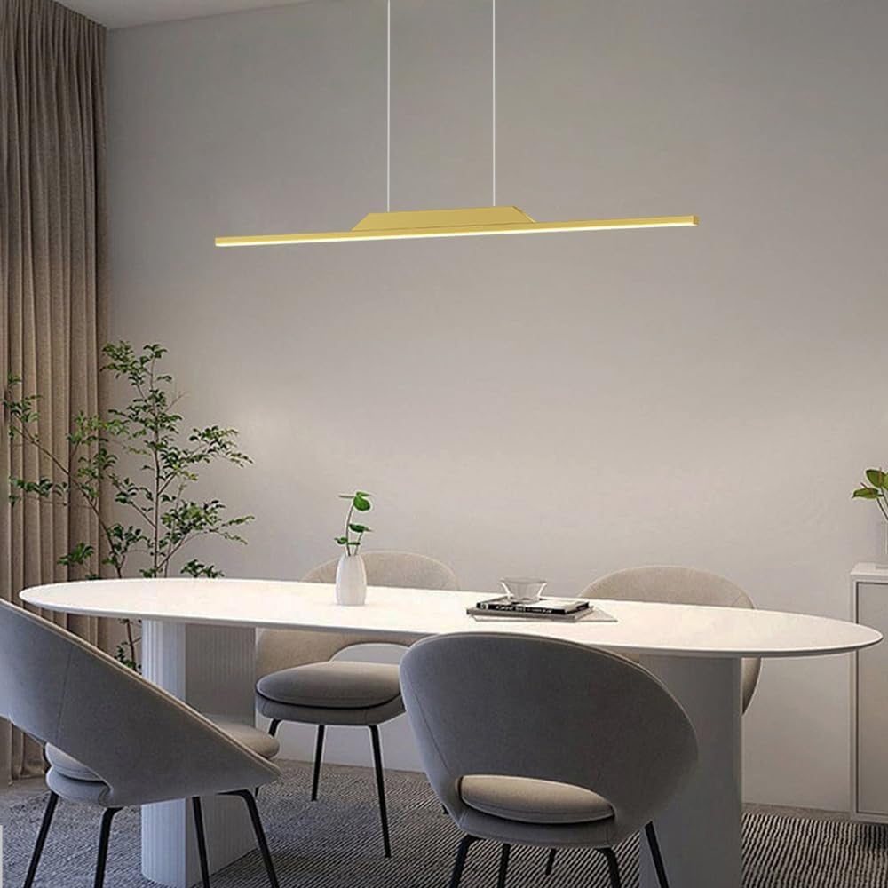 Lampada a Sospensione lineare, Lampada a Sospensione Minimalista a Striscia Lunga, lampadari a Sospensione per Sala da Pranzo, lampadari a LED dimmerabili, compatibili con luci da Tavolo da bilia