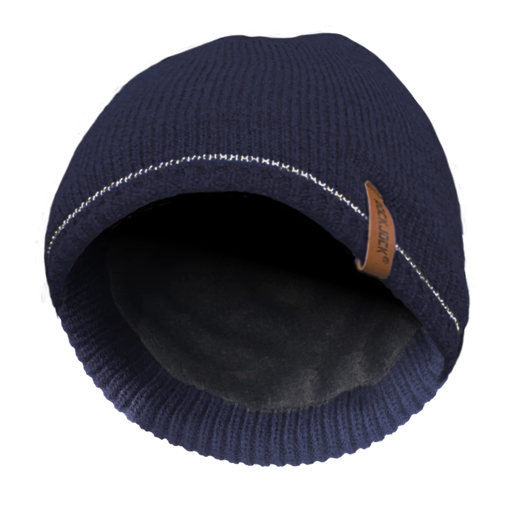 Rockjock Men's Navy Stormactive 100% Waterproof Boys Warm Beanie Hat With Reflective Stripe Detail