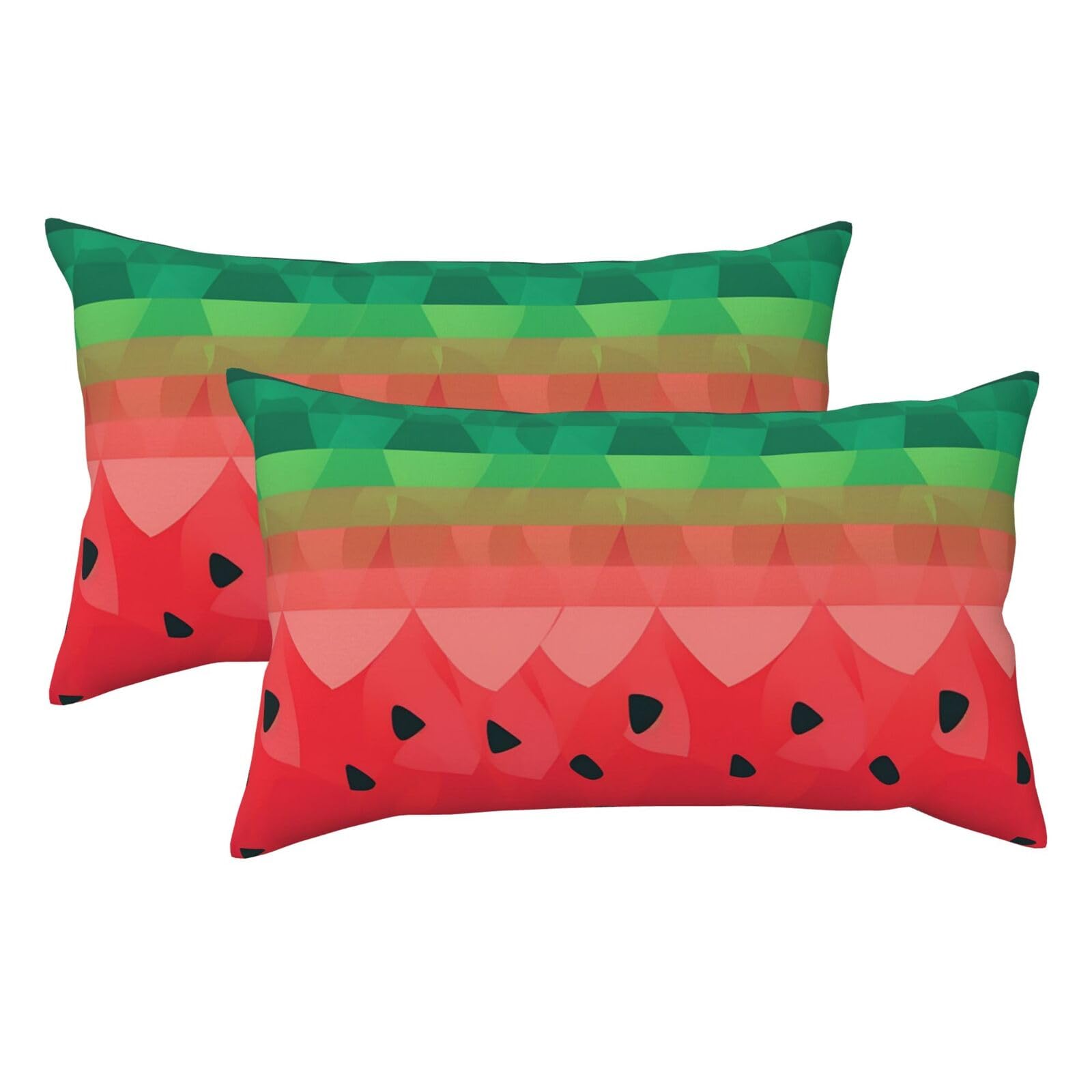 2 Pack King Size Pillow Cases for Hair and Skin Soft Breathable Pillow Case Covers with Hidden Zipper Gradient Watermelon Pillowcase 20x36 Inches Pillow Covers for Sleeping Gift