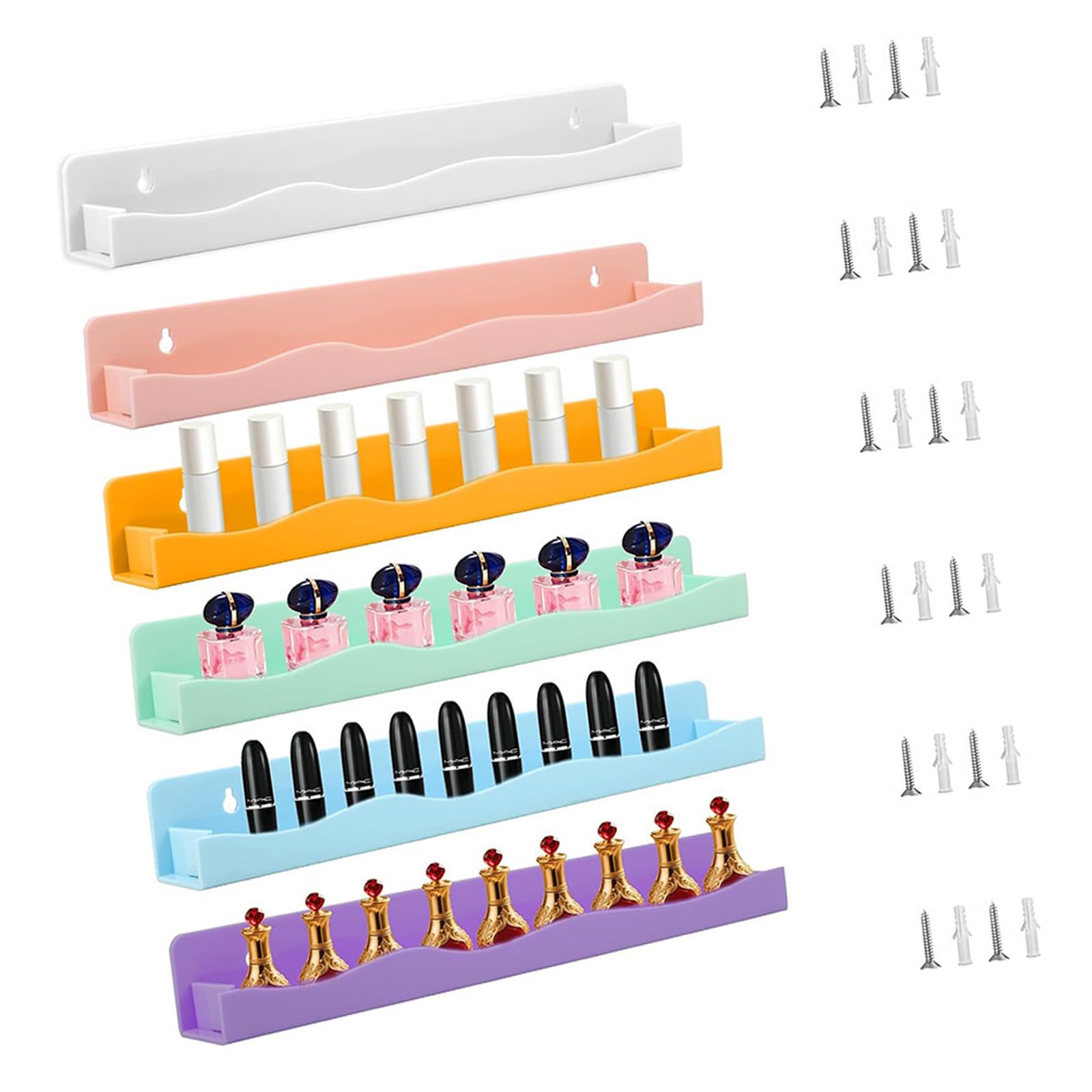 sodeber Of 6 Space Saving Floating Rack for Decorative Polishes Holder Acrylic Shelf