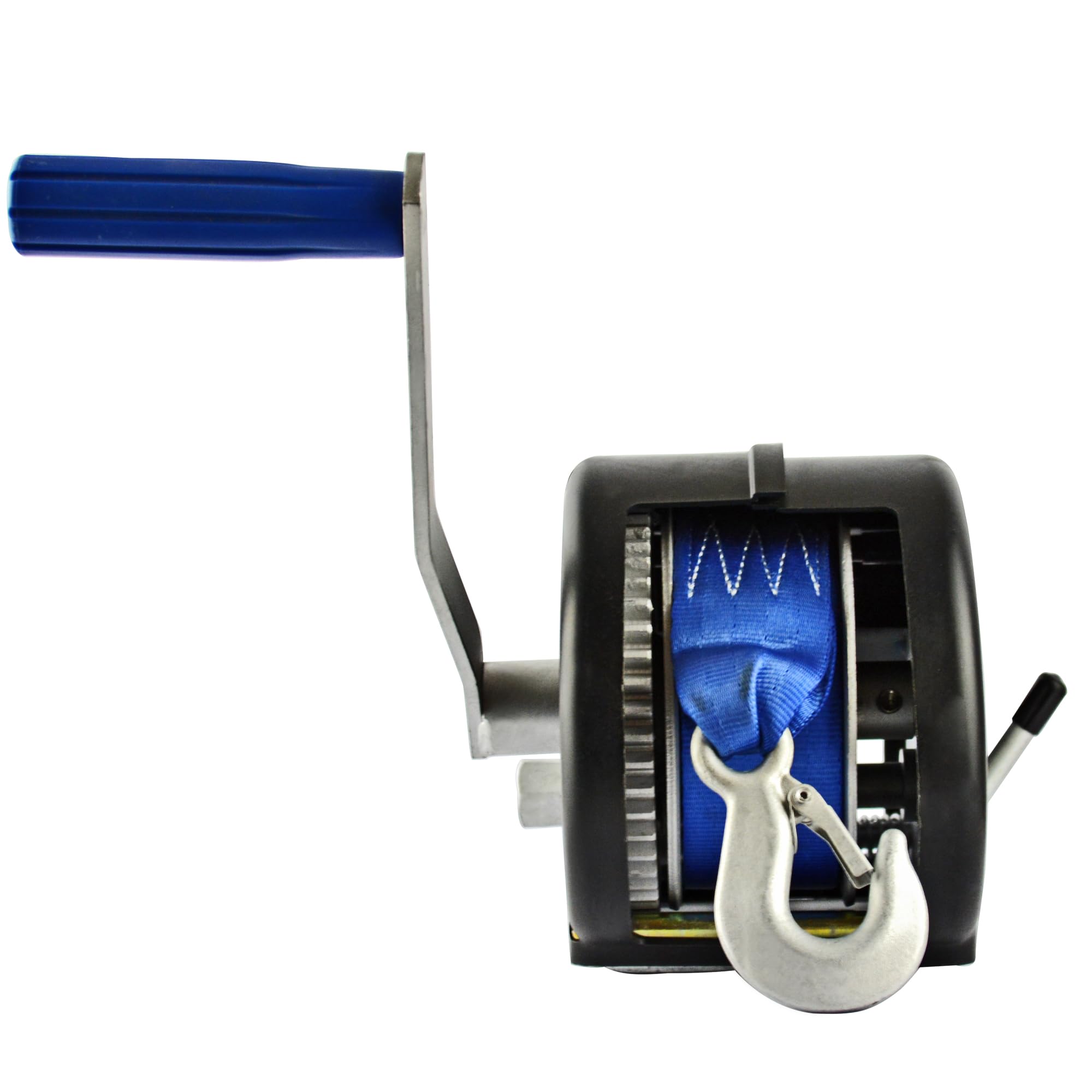 Treuil Manuel 1700 lbs 770 kg avec Casing, Sangle 10 mètres, fabriqué en acier inoxydable, frein à cliquet, simple effet, pour bateaux, remorques, industrie