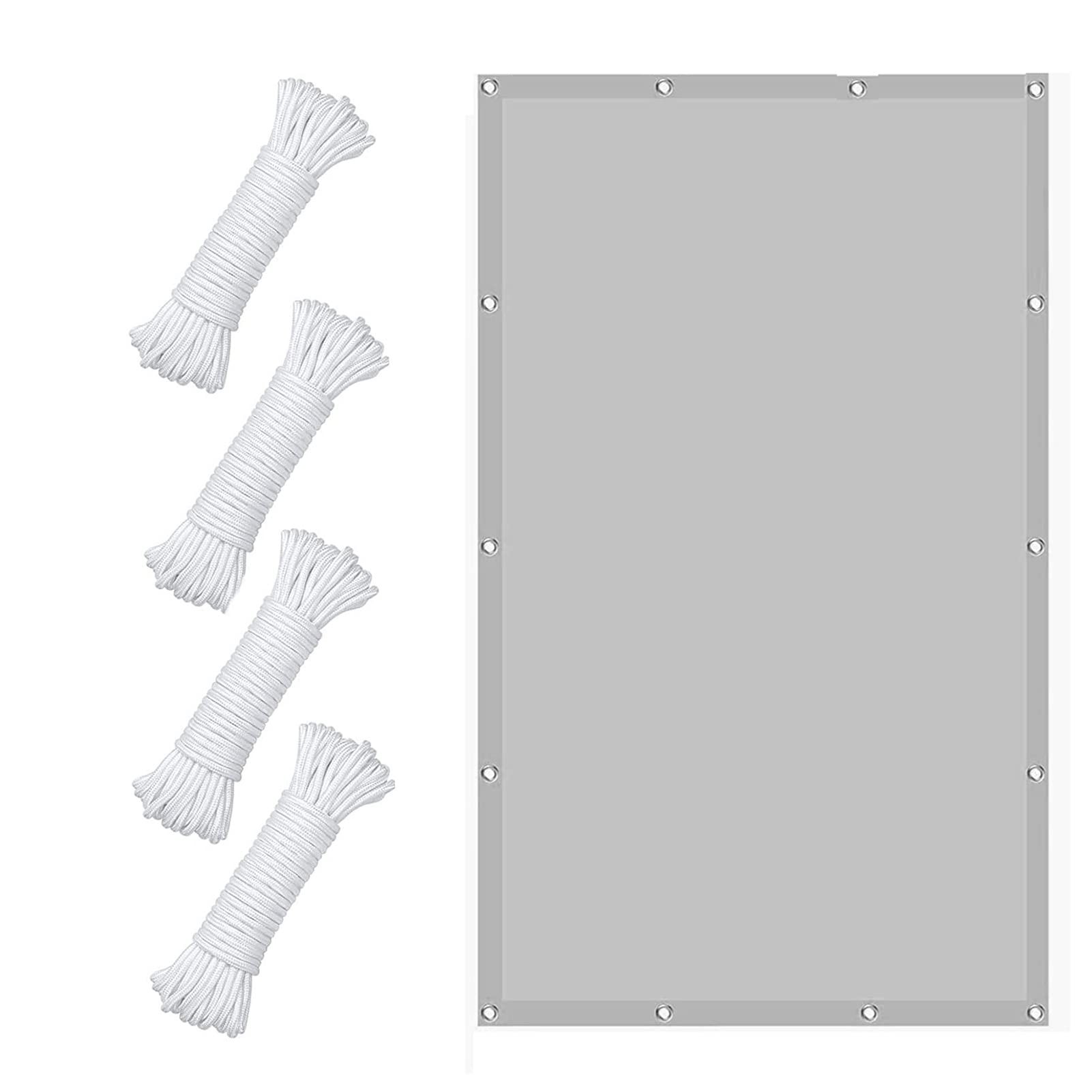 CPOVOS Vela Parasole Rettangolare, Impermeabile Tessuto A Rete del Baldacchino Blocco UV 185GSM for Impieghi Gravosi Commerciale for All'aperto Patio Giardino Privacy,65 Misure (Color : Light Grey,