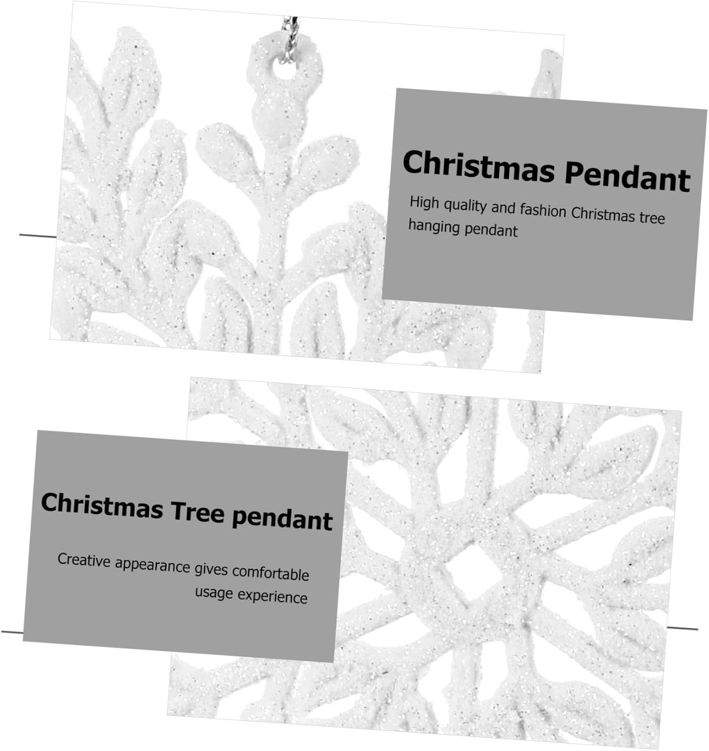 2Pcs White Foam Snowflake Hanging Pendants for Christmas Party