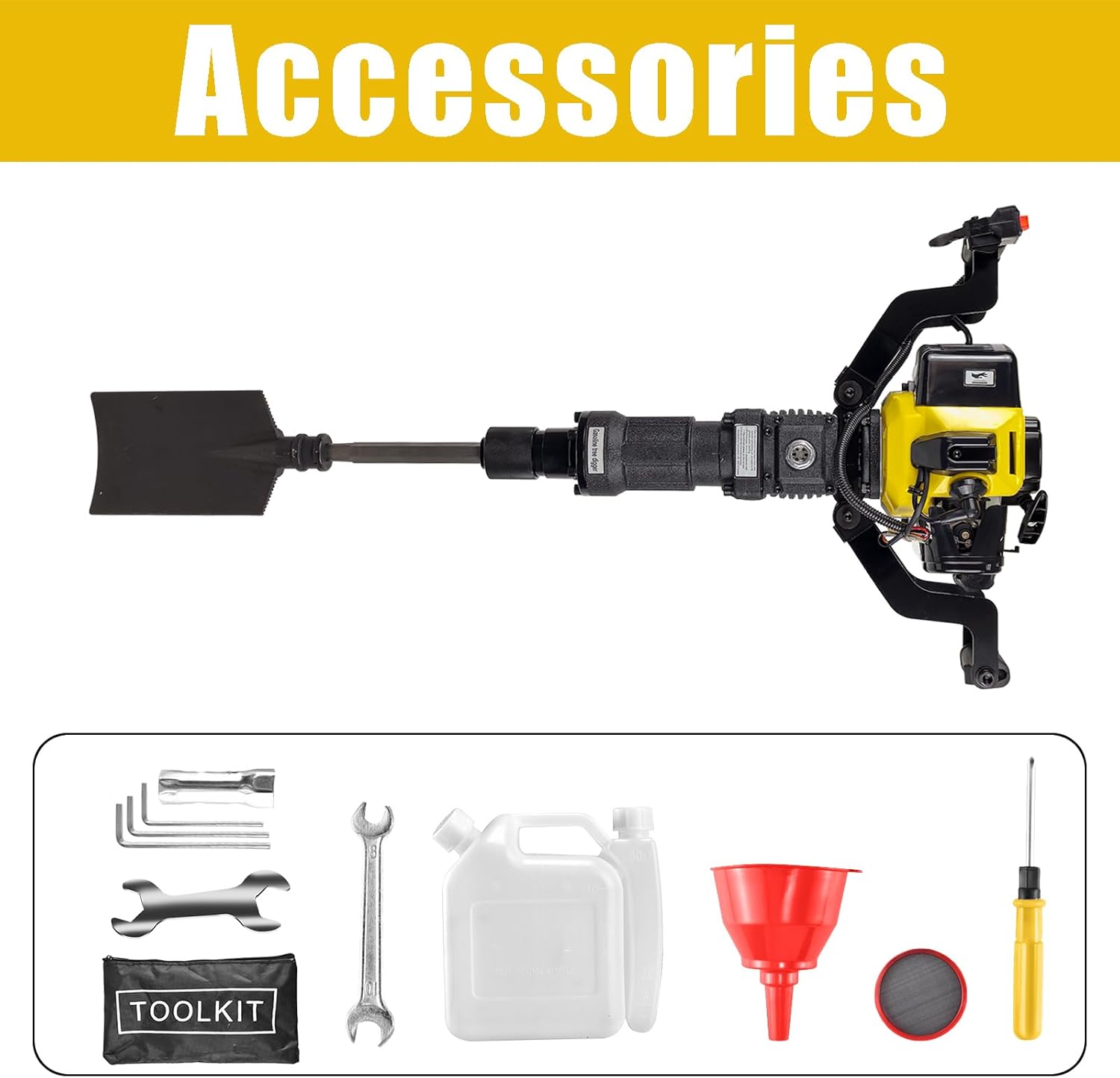 52cc Gas Powered Planting Shovel Digger, 2-Stroke Planting Auger for Tree & Fence High Torque, Portable Earth Drill for Farm, Garden & Landscaping – Shovel & Spade Alternative
