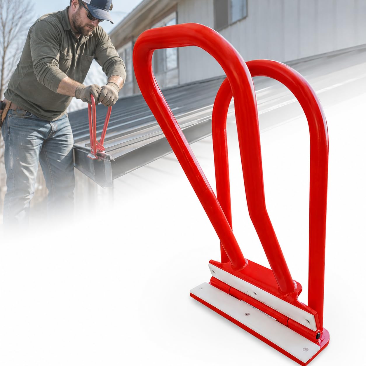 Roof Eaves Seam Bender, Metal Roofing Drip Edge Folding Tool with 90°-180° Roof Edge Hemming Crimper, Sheet Metal Bending Tool for Standing Seam Roofing, Roofers, Carports, Roof Panels