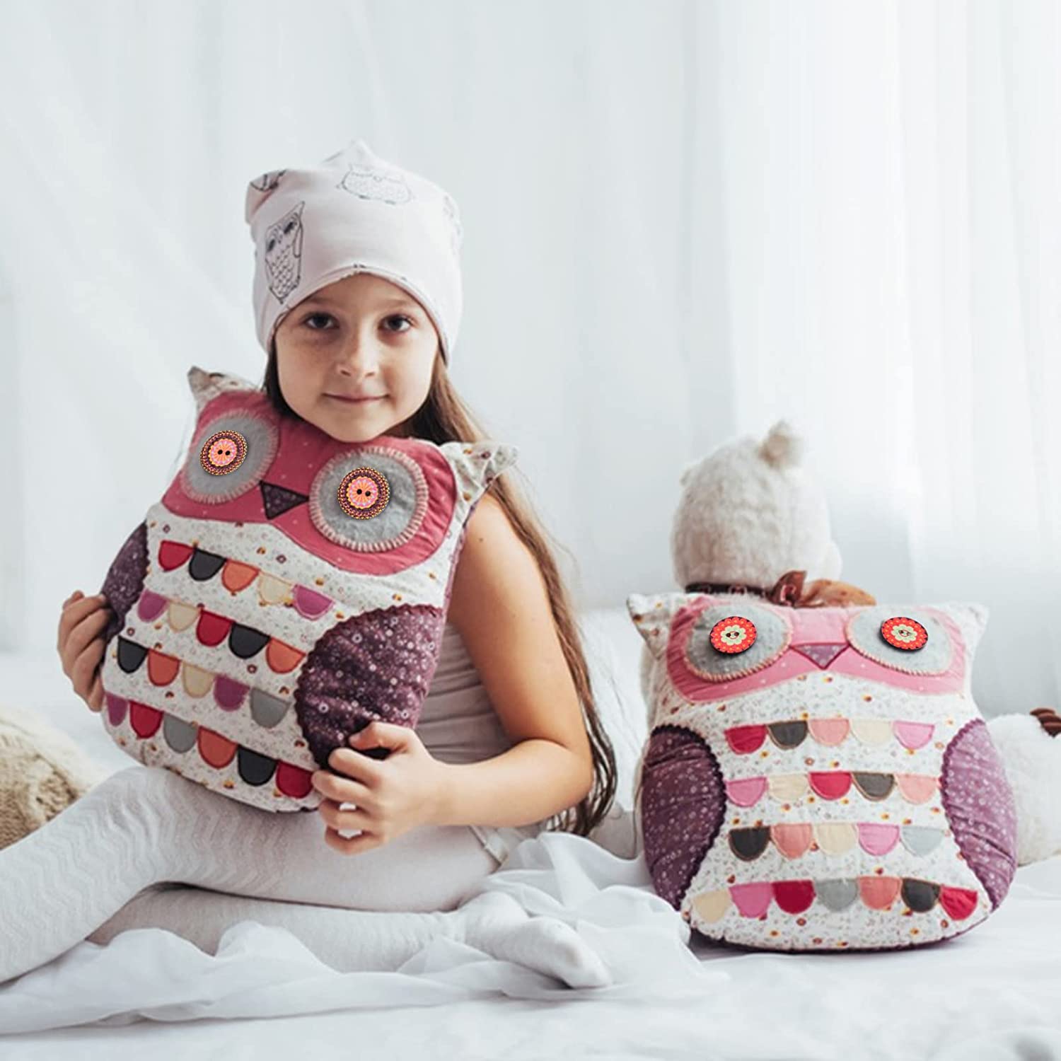 TEHAUX 50pièces Boutons Bois Fraise Rouge Pour Couture Garçon