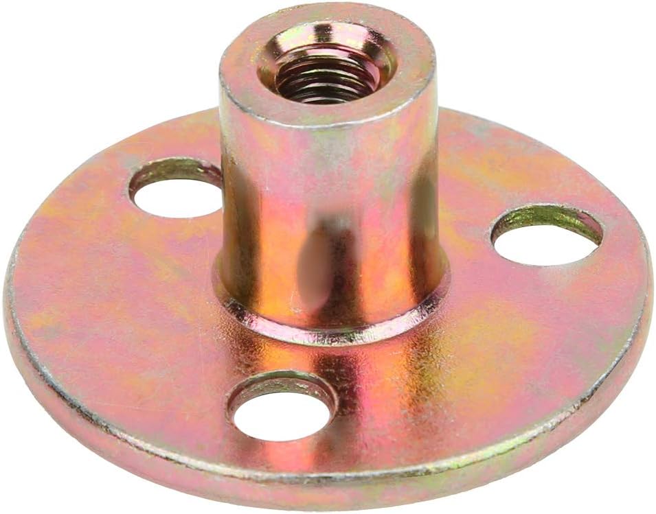 5Pcs Flange Nuts, M6 M8 M10 Galvanized Iron Smooth T Nut Flange 3 Hole Galvanized Iron Tee Round Base for Fixing Connection Furniture (M8)