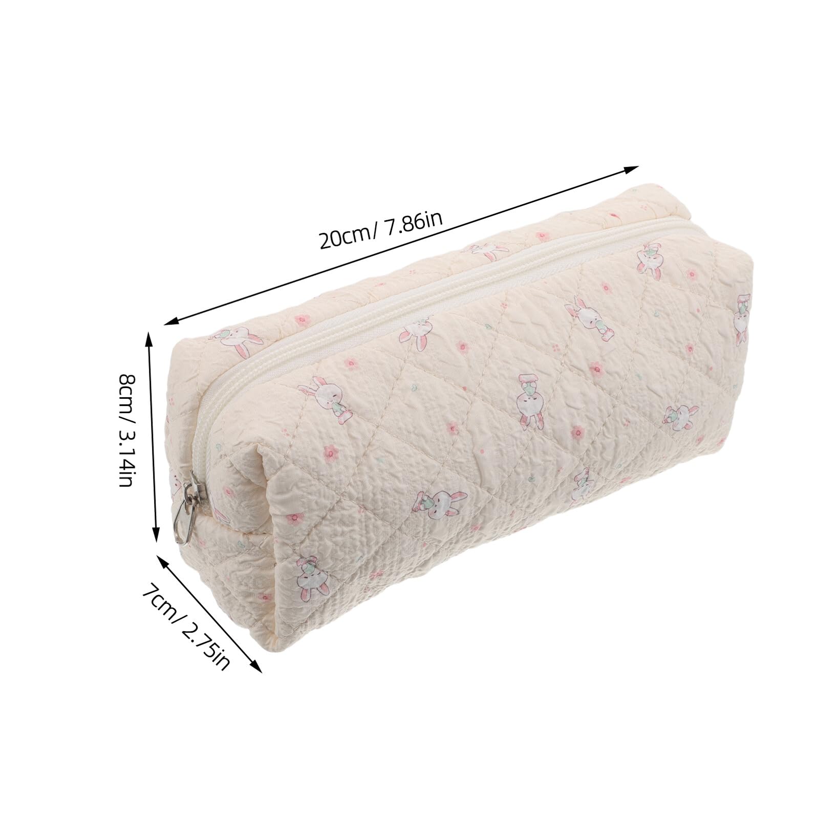 WOONEKY Grosse Trousse à Crayons en Tissu Beige, Organiseur Stable