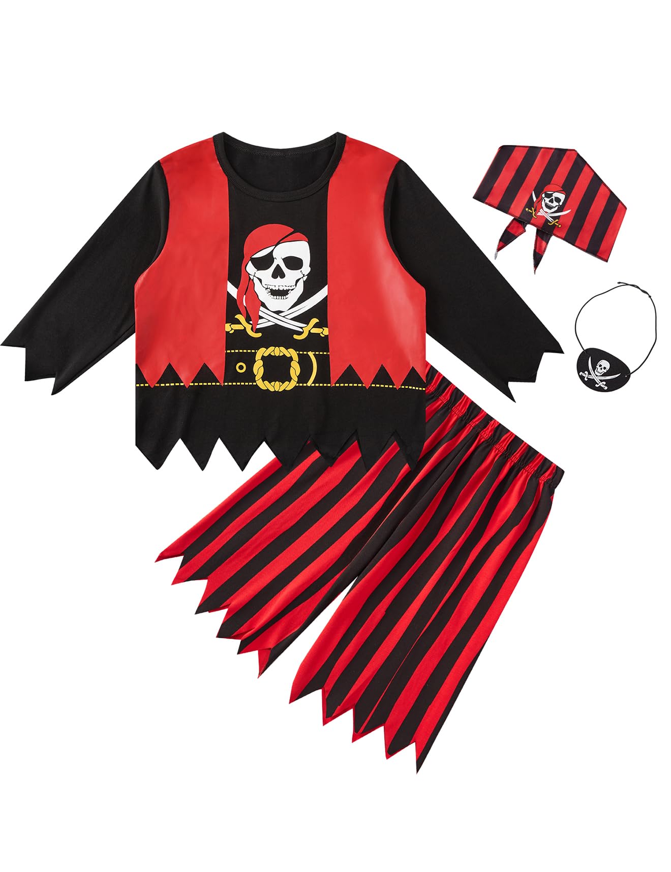 Baby Boys My First Halloween Pirate Outfit Long Sleeve Buccaneer Romper with Hat