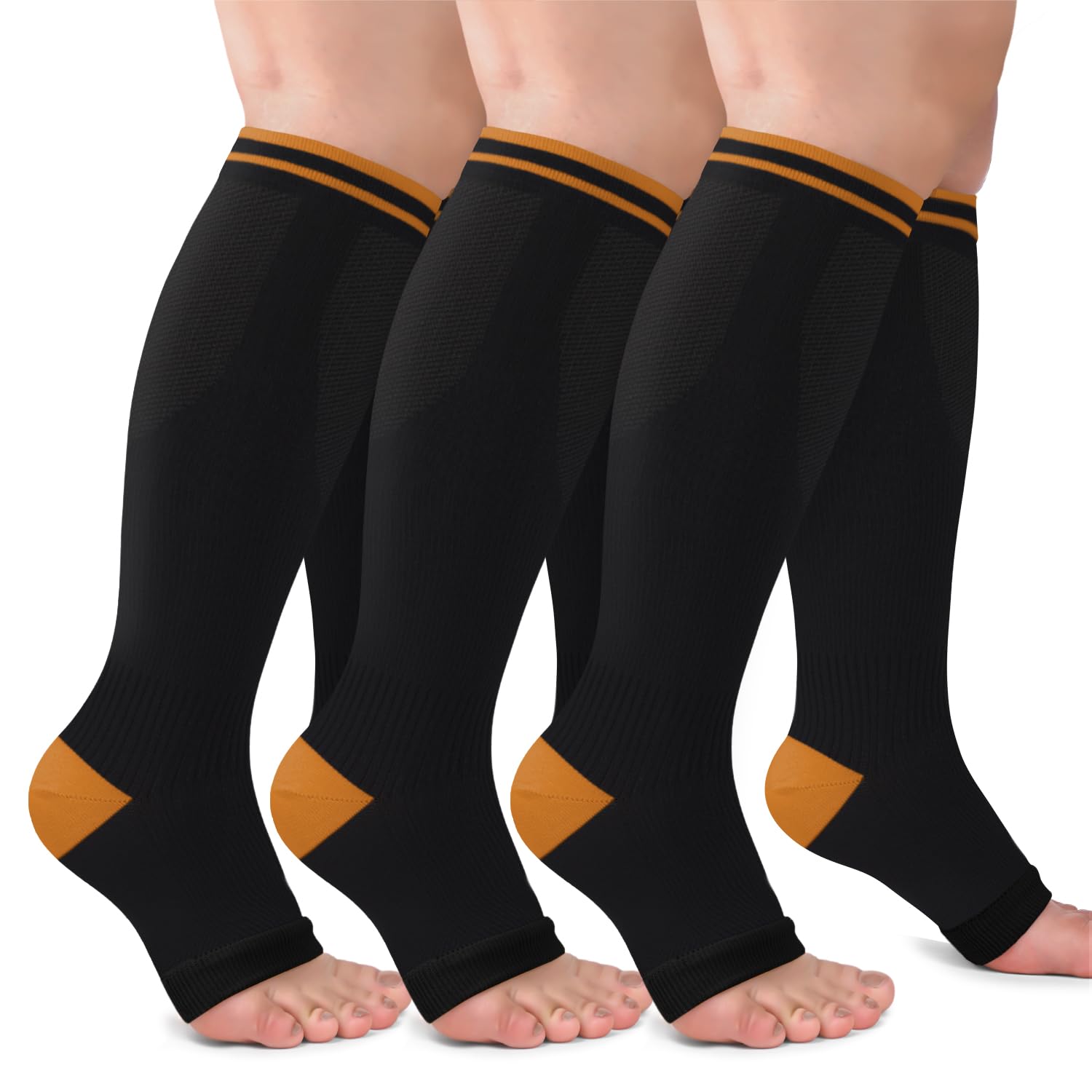 CTHH Toeless Compression Socks for Women &amp; Men Open Toe Knee High Stocking