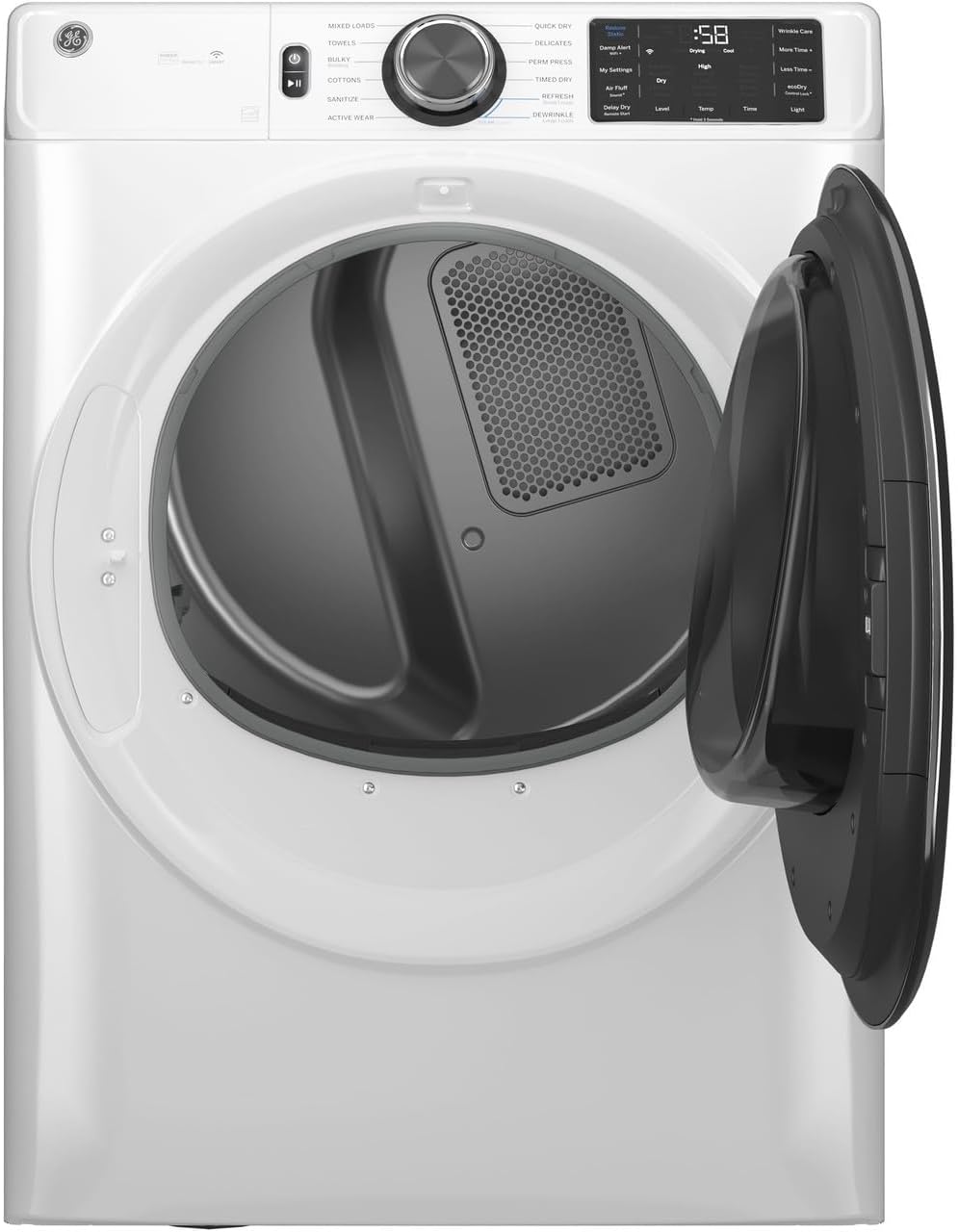 GE 7.8 cu. ft. Smart Front-Load Electric Dryer with Steam and Sanitize Cycle White – GFD65ESSVWW