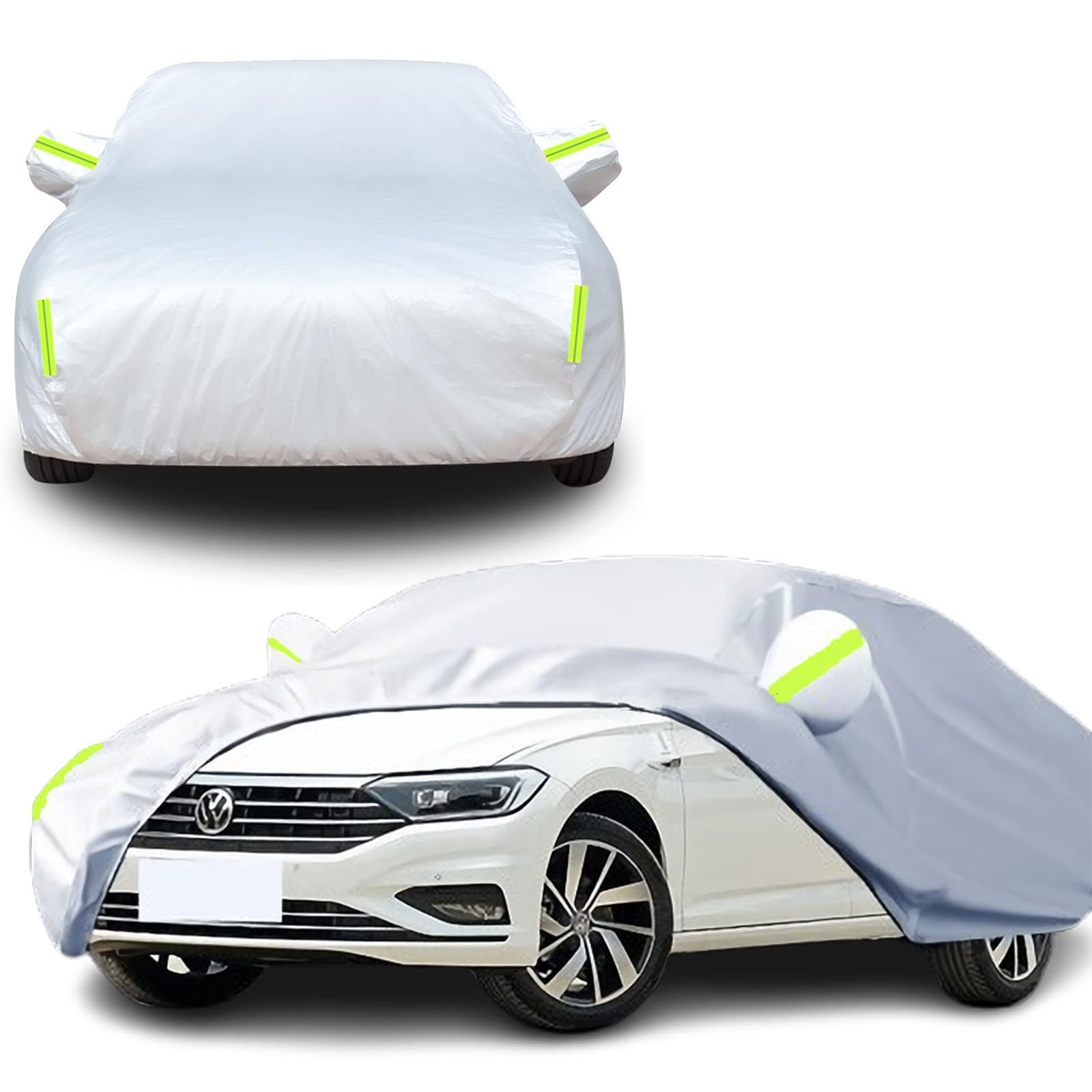 Funda Coche Exterior para Junior Elletrica Speciale 2024 Cubierta Coches a Prueba de Polvo,Sol Lluvia UV Protección para Todo Clima con Cremallera y Forro de Algodón(Plateado)