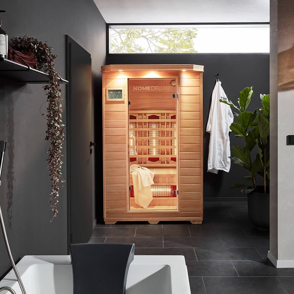 Home Deluxe Infrarotkabine REDSUN M VSS 120x105x190 cm 2 Personen 6 Vollspektrumstrahler Hemlocktanne