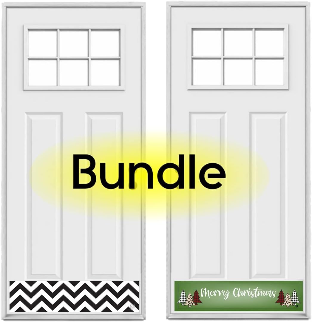 Decorative Magnetic Door Kick Plate Bundle - 6" x 30" - Christmas Door Sign