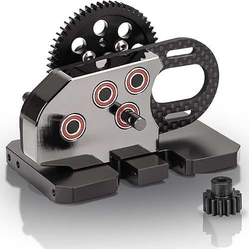 2. caja de cambios de sobremarcha de baja transmisión con cubierta de carbono galvanizada, 110 RC Crawler LCG caja de engranajes de carbono conjunto