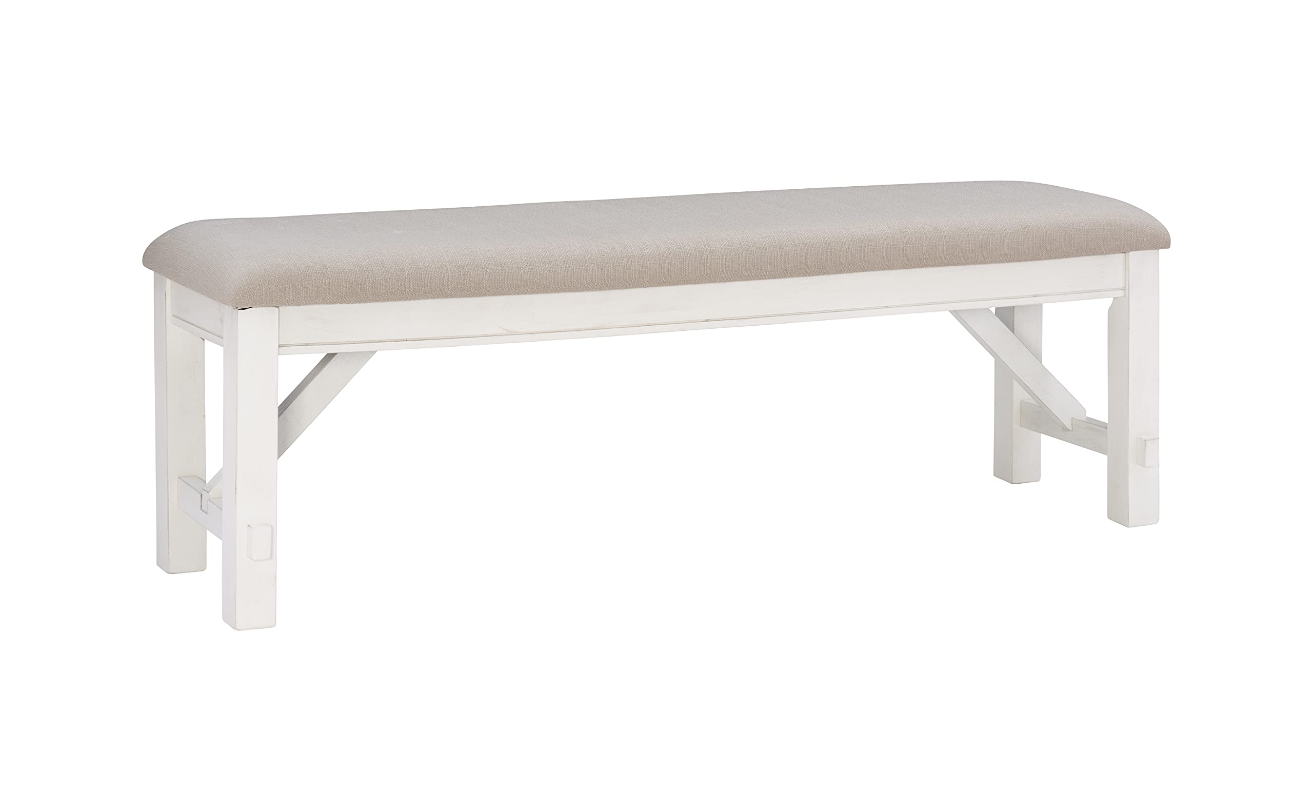 PowellCompany Powell Turino Distressed White Dining Bench