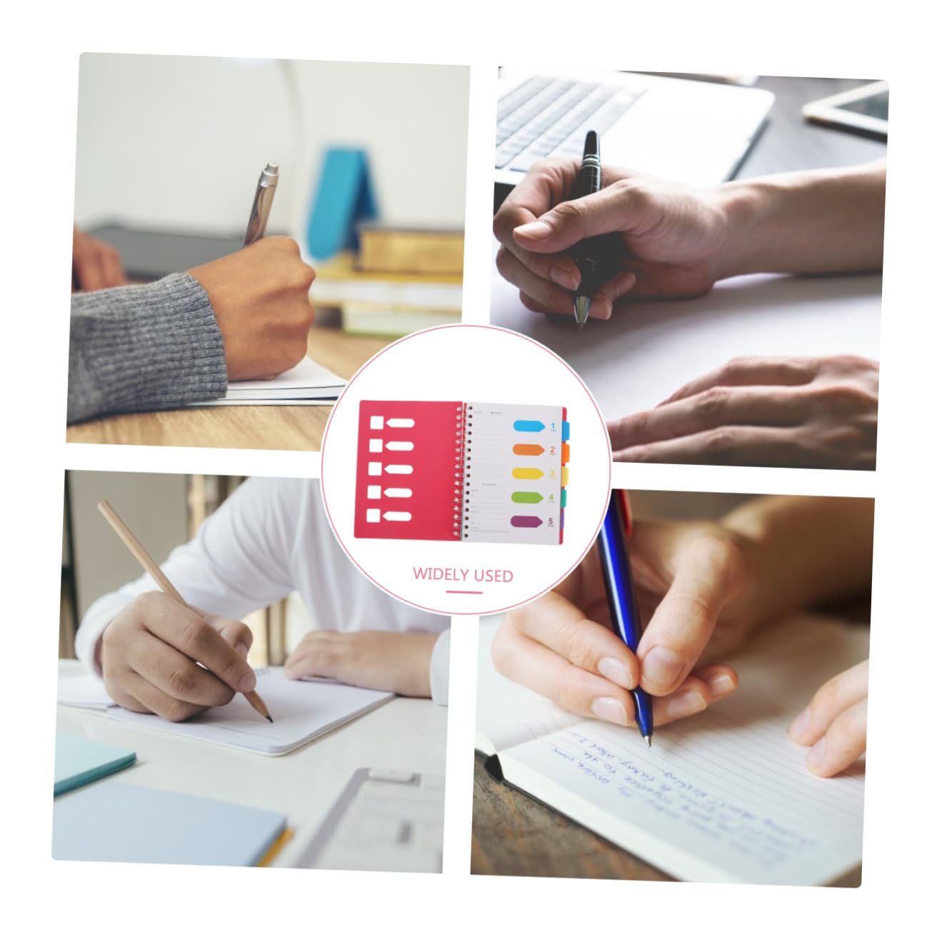 2 pièces Cahiers à Spirale avec Intercalaires Colorés Bloc-notes Épais pour Étudiants et Bureau Papier pour Notes et Organisation Journalière
