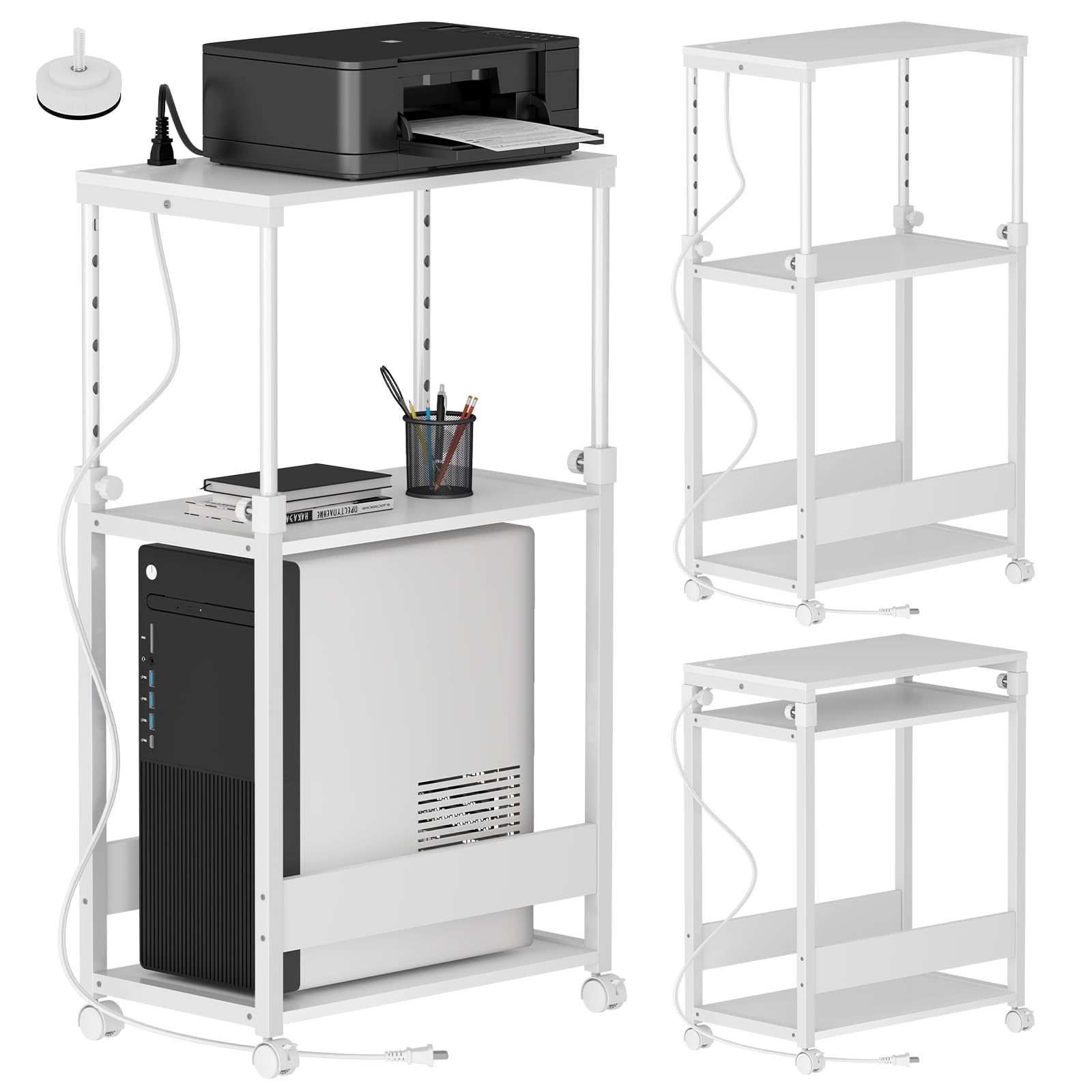 白 引き出し 移動も楽々 パソコンワゴン キャスター ラック Amazon.co.jp: YeTom パソコンラック サイドワゴン 引き出し付き