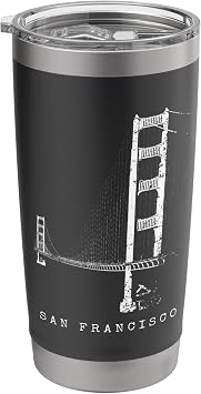 San Francisco Golden Gate Bridge Vintage Skyline California Stainless Steel Insulated Tumbler