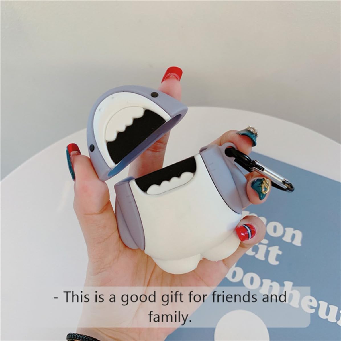 Protective Cover for 1st Gen Earphone Case Cute Shark Design Headphone Shell Compatible with 1st/2nd Gen Suitable for Travel and Daily Use image 5