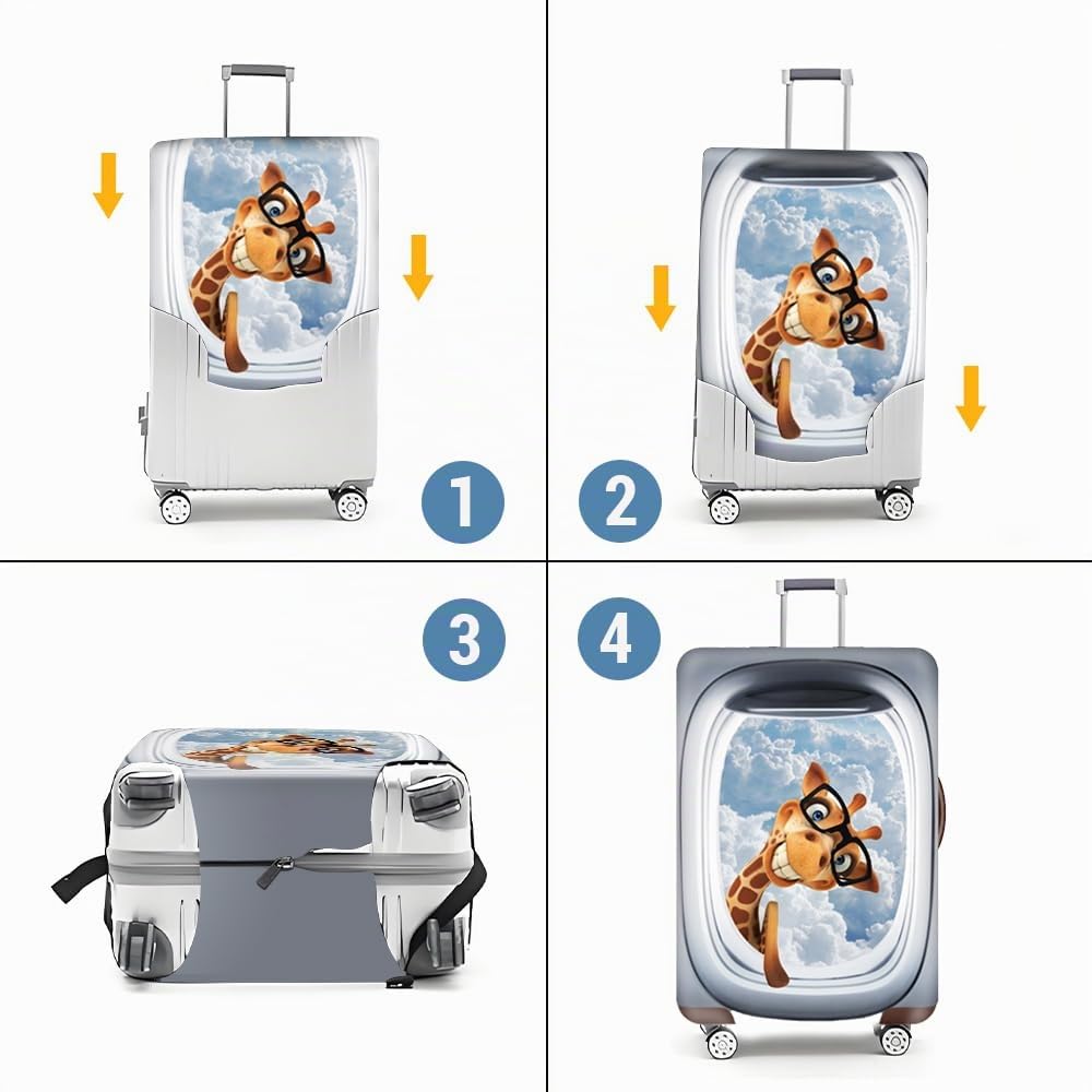 3D Housse de Valise Elastique, DOTBUY Réutilisable Anti-rayures Lavable Bagages Étui Protéger Coffre Voyage Trolley Zippé Résistant Robuste Couvre Protection
