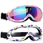 Rngeo Ski Goggles, Pack of 2, Snowboard Goggles for Kids, Boys & Girls, Youth, Men
